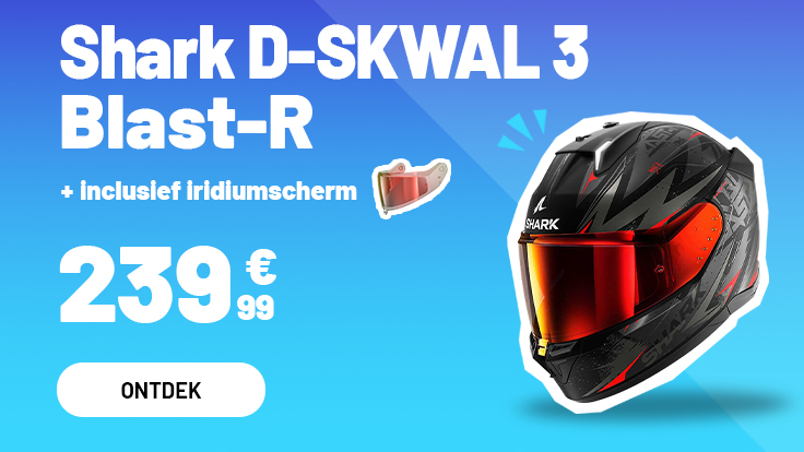 Shark D-Skwal 3 Blast-R-helm + vizier inbegrepen Matzwart