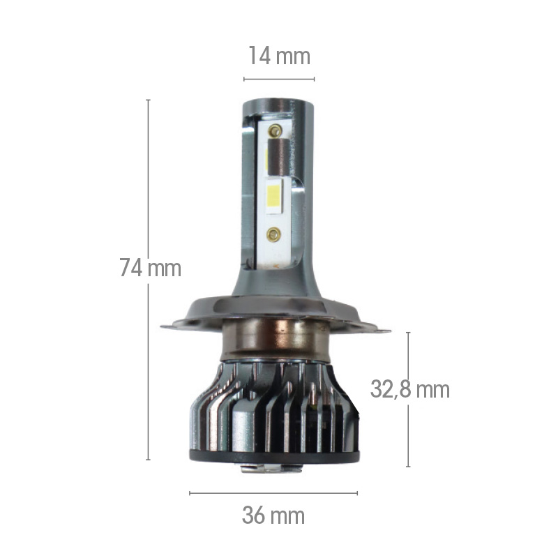 H4 LED lamp met extern voorschakelapparaat