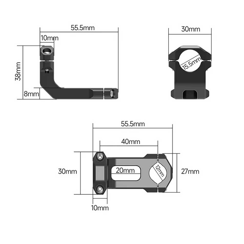 Zijspiegelverlengbeugel Ø12-16 mm