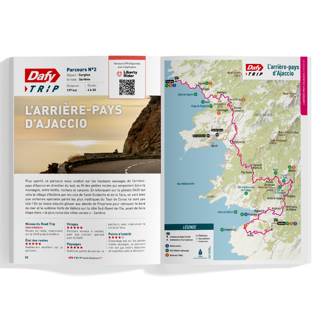 Roadbook motorfiets : Dafy Moto Corse-du-Sud