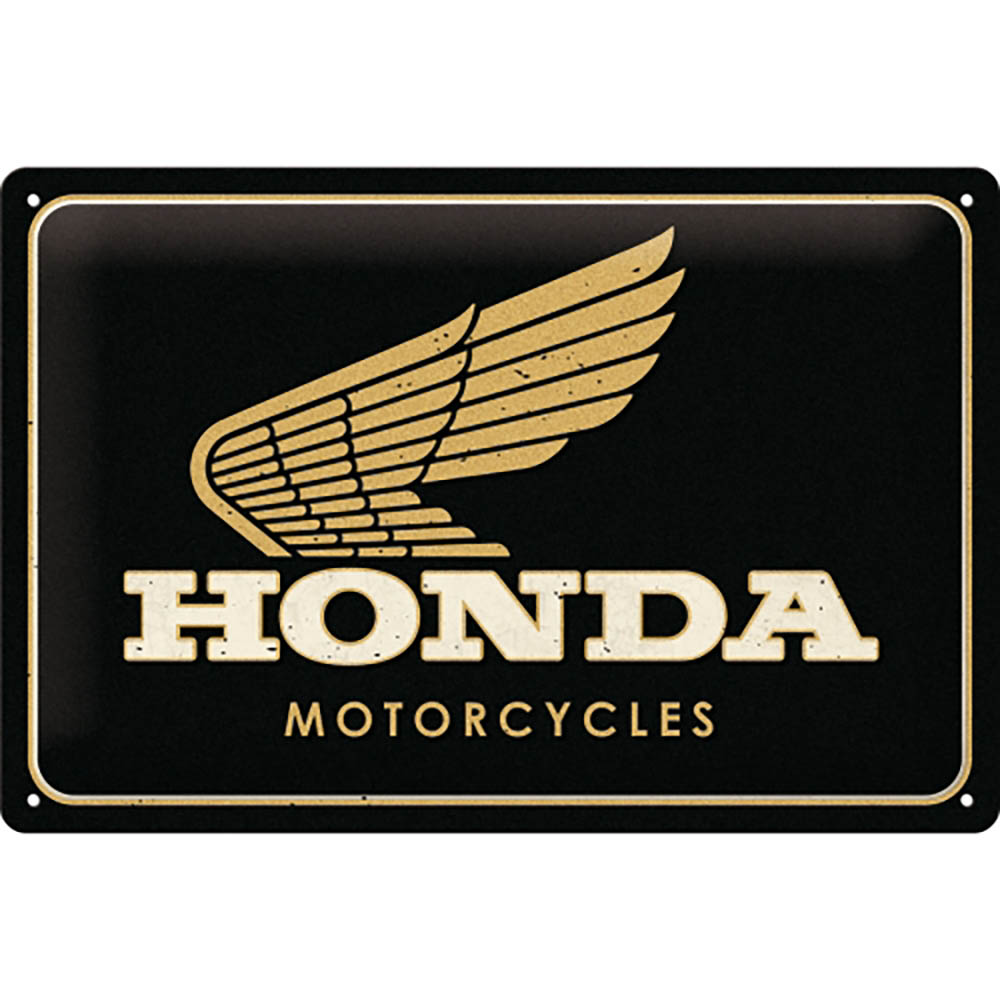 Vintage Honda MC Plaat - Moto's Goud