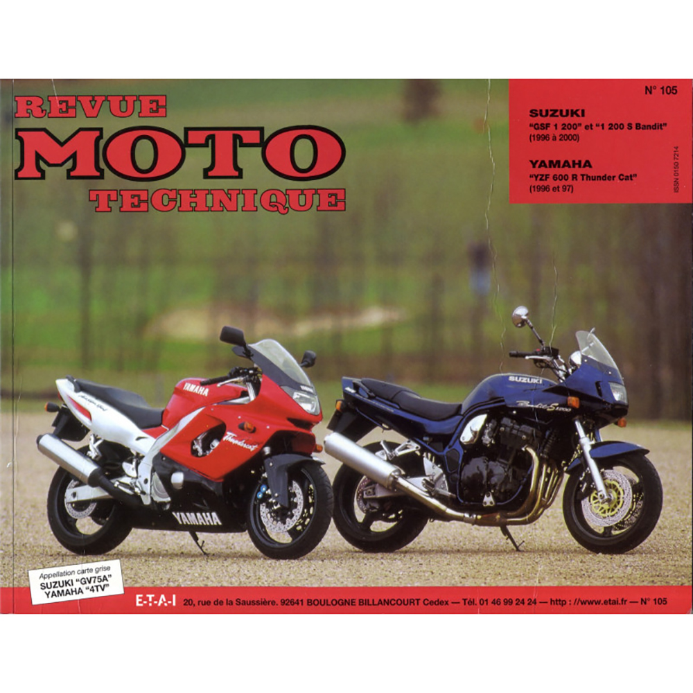 Rmt 105,2 SUZUKI GSF1 200/1200S (96 tot 2000) en YAMAHA YZF600R THUNDER (96 tot 97)