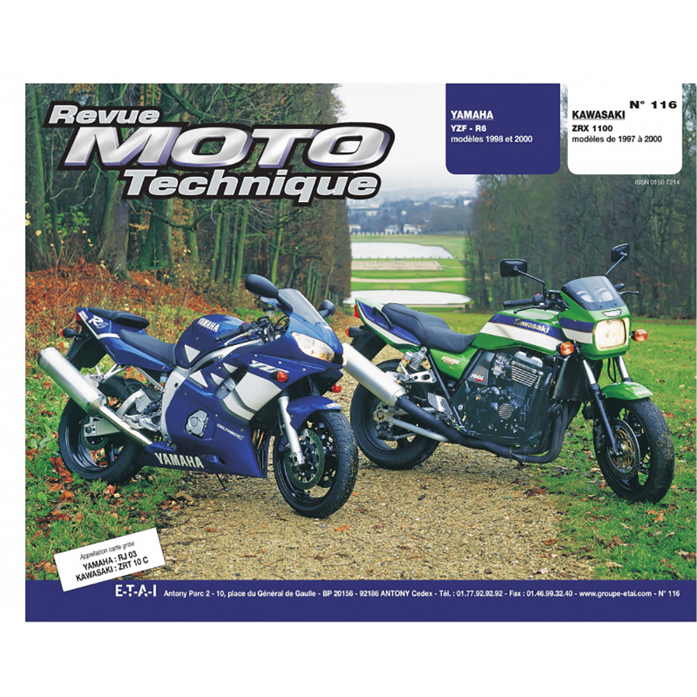 Rmt 116.1 YAMAHA YZF-R6 (1998-2000) en KAWASAKI ZRX 1100 (1997-2000)