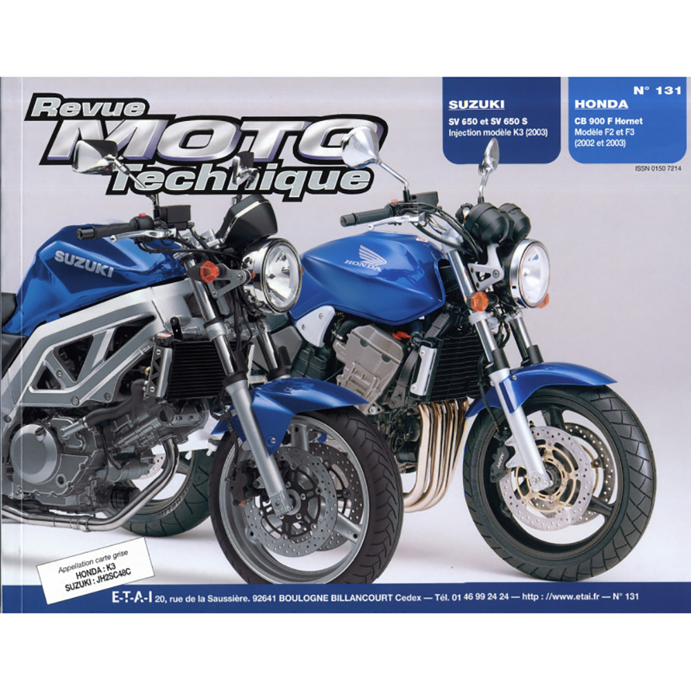 Rmt 131.1 SUZUKI SV650 (2003) HONDA en CB900 (2002-2003)