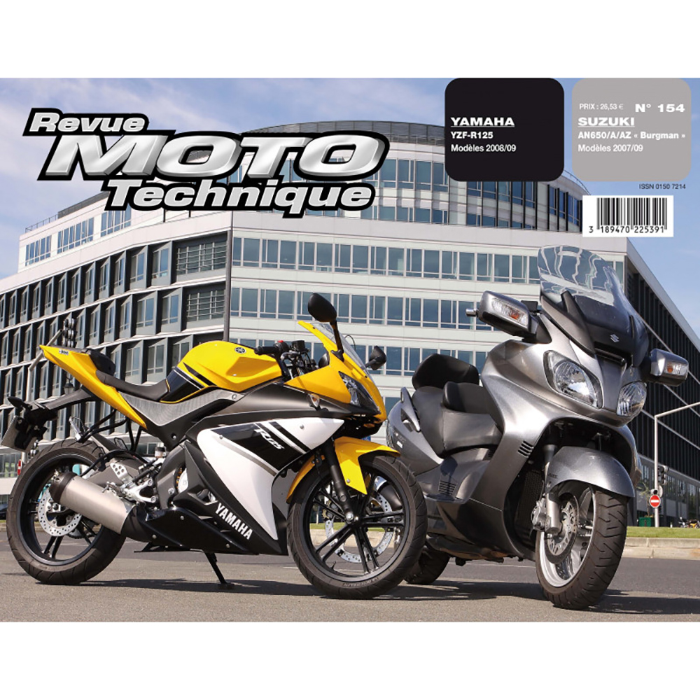 RMT SUZUKI 154.1 AN650 BURGMAN (2007-2009) en YAMAHA YZF-R125 (2008-2009)