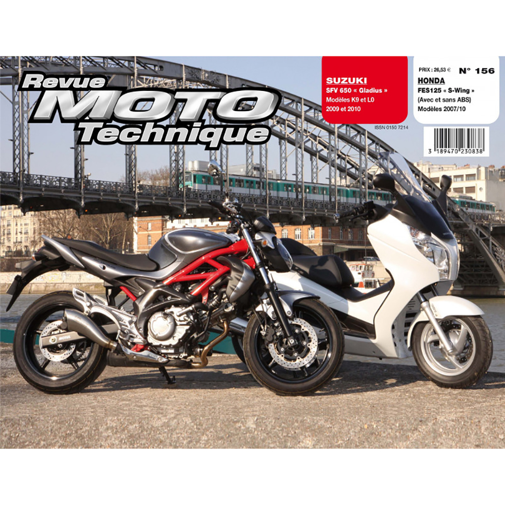 Rmt 156.1 HONDA 125 S WING (2007-2010) en SUZUKI SFV 650 GLADIUS (2009-2010)