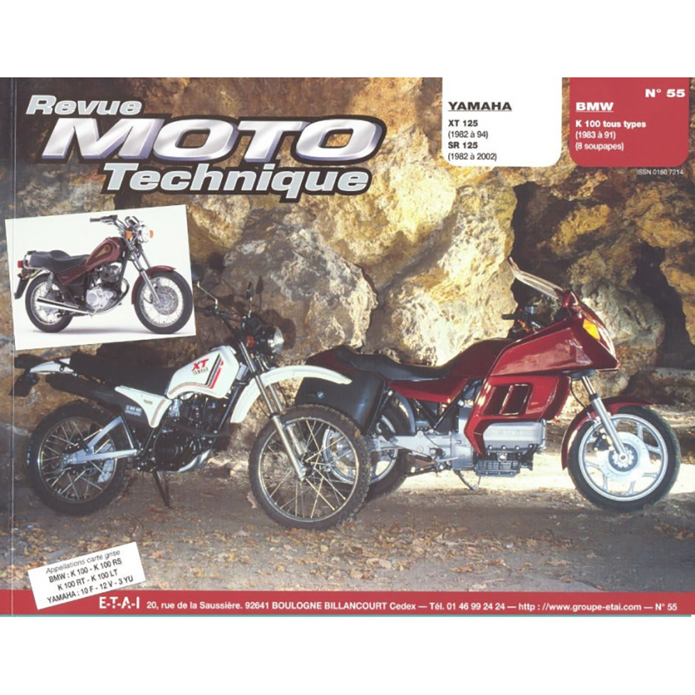 Rmt 55,4 YAMAHA 125 XT-SR (1982-2002) en BMW K100 (1983-1991)