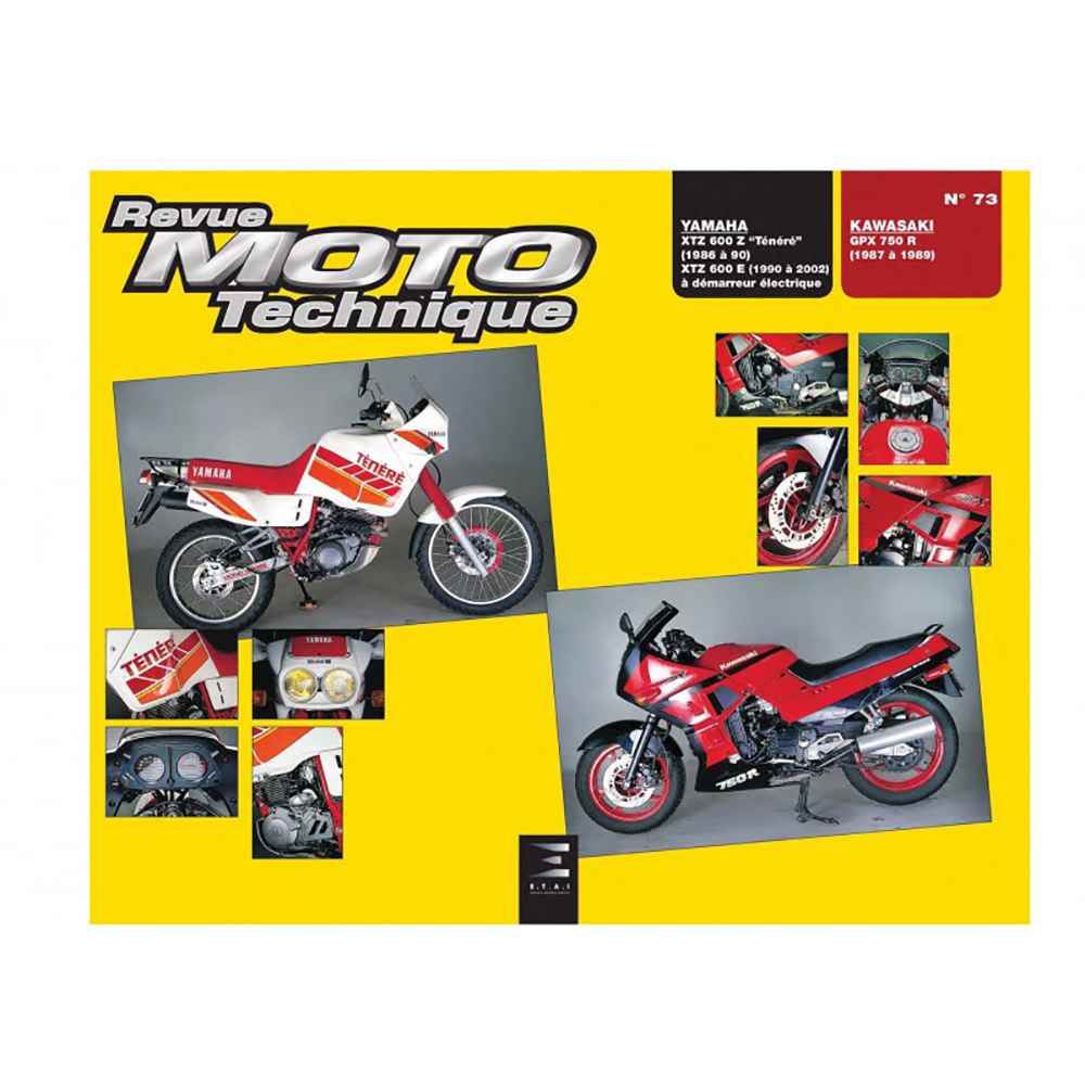 Rmt 73,4 YAMAHA XTZ 600 (1986-2002) en KAWASAKI GPX 750 R (1987-1989)