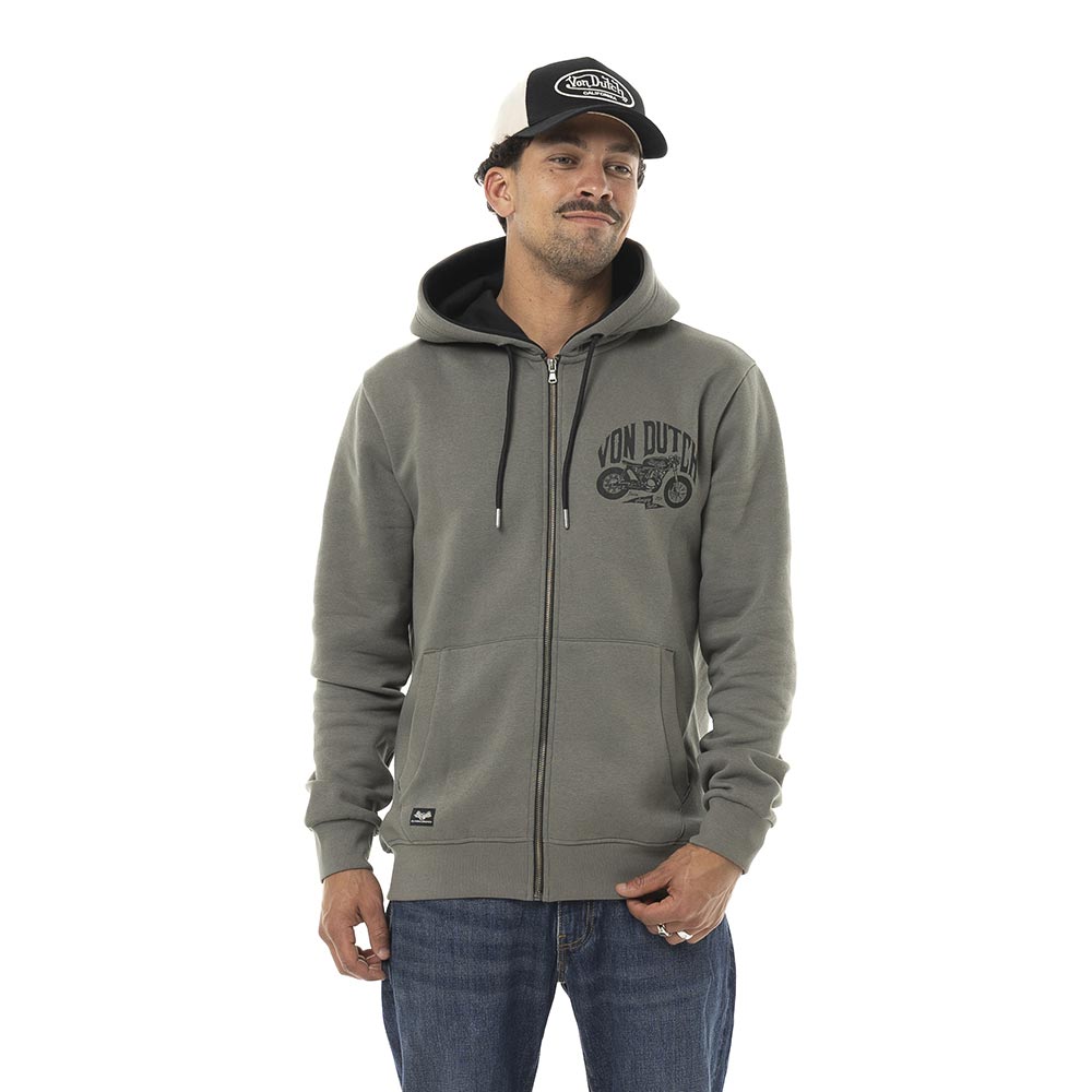 Free-sweater met capuchon en ritssluiting