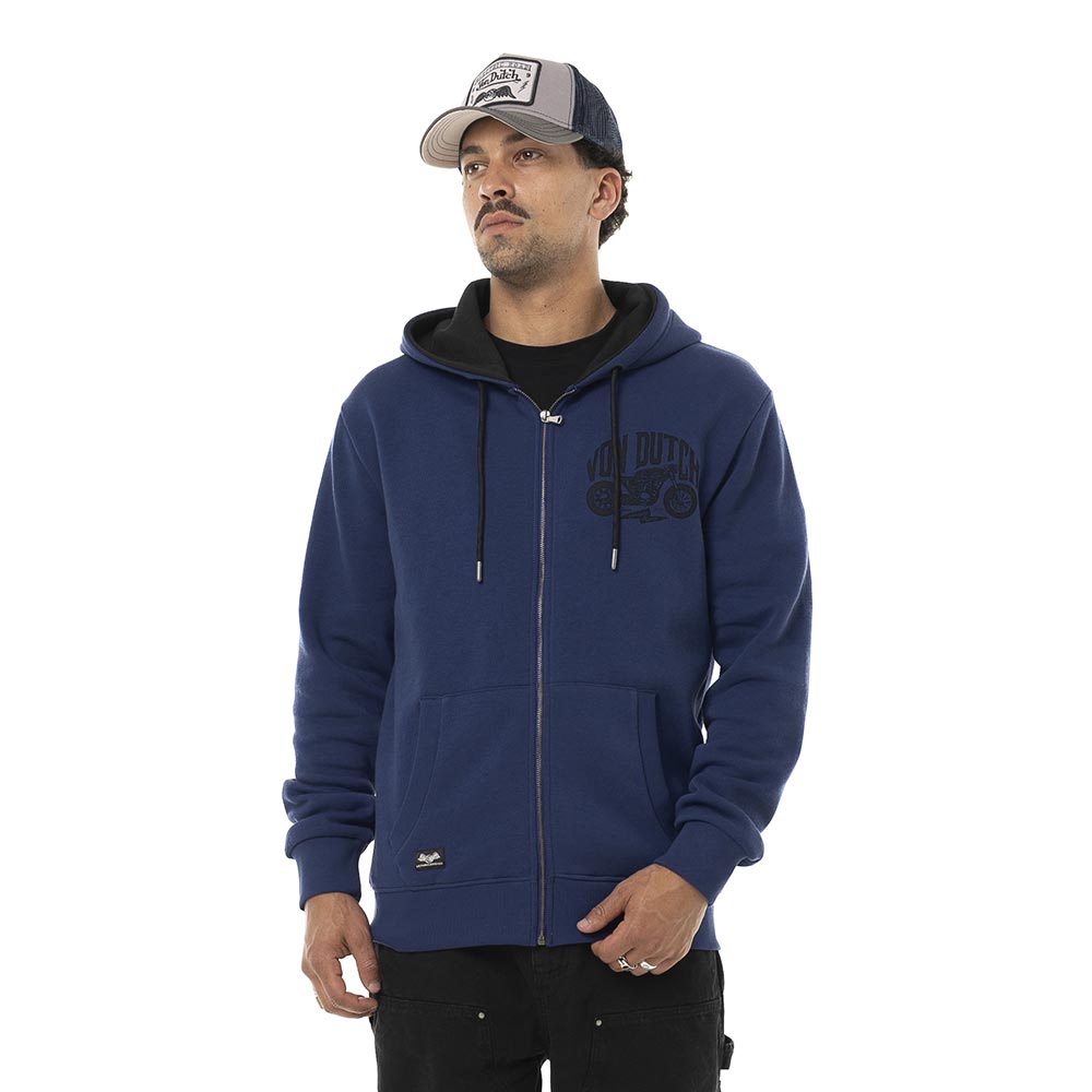 Free-sweater met capuchon en ritssluiting