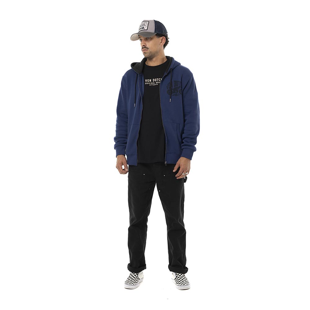 Free-sweater met capuchon en ritssluiting