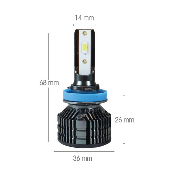 H11 LED lamp met extern voorschakelapparaat