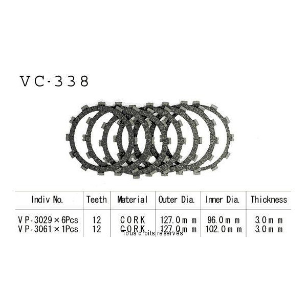 Beklede koppelingschijven VC338