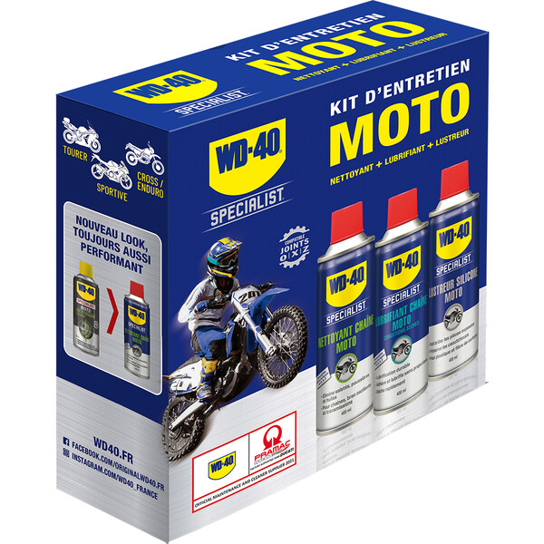 Tripack motorfiets onderhoudsset WD-40