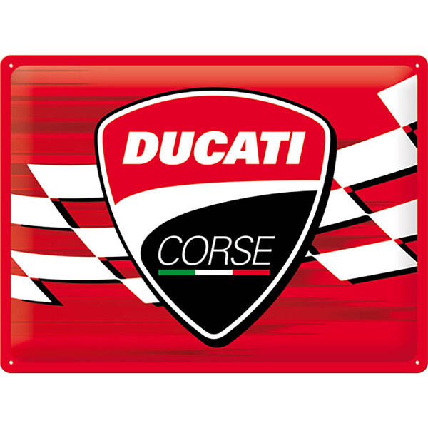 Vintage Ducati Corse plaat - Racing vlag logo