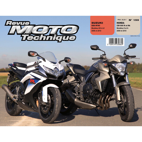 Rmt 159,1 HONDA CB 1000 (2009-2010) en SUZUKI GSX-R 750 (2008-2010)