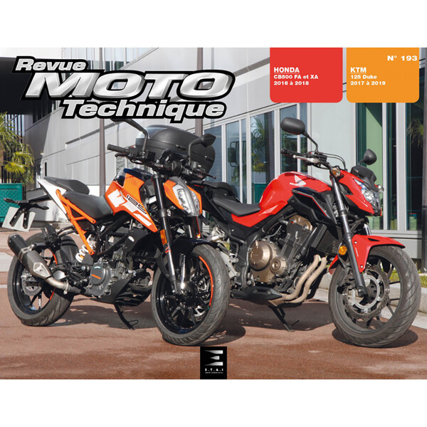 Rmt 193 KTM 125 DUKE (2017 tot 2019) en HONDA CB500 FA - XA (2016 tot 2018)