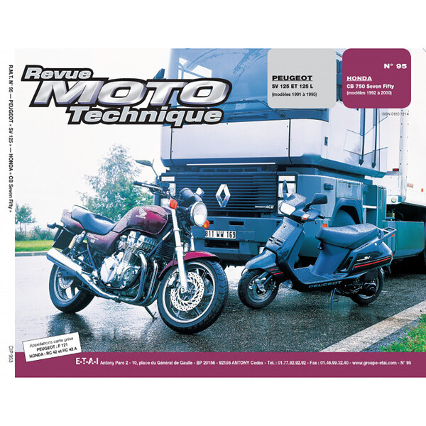 Rmt 95 PEUGEOT SV125/125L (91 tot 95) en HONDA CB 750 SEVEN FIFTY (1992 tot 2000)