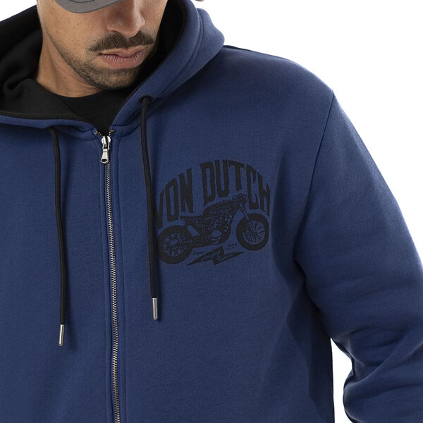 Free-sweater met capuchon en ritssluiting