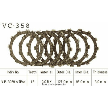 Beklede koppelingschijven VC358 Kyoto