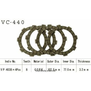 Beklede koppelingschijven VC440 Kyoto