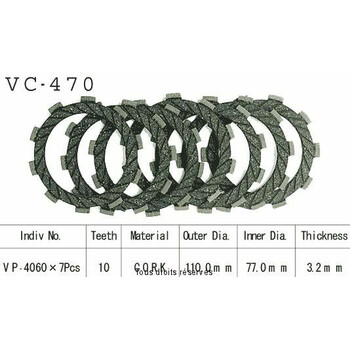 Beklede koppelingschijven VC470 Kyoto