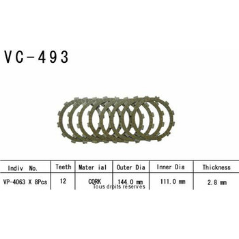 Beklede koppelingschijven VC493 Kyoto