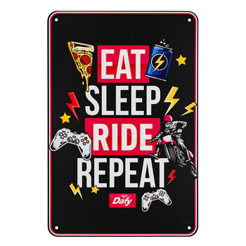 Vintage Eat Sleep bord Dafy Moto