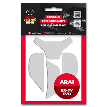Eenvoudige Replica Arai RX-7V Evo Stickers Fear The Yellow Bear