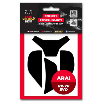 Eenvoudige Replica Arai RX-7V Evo Stickers Fear The Yellow Bear